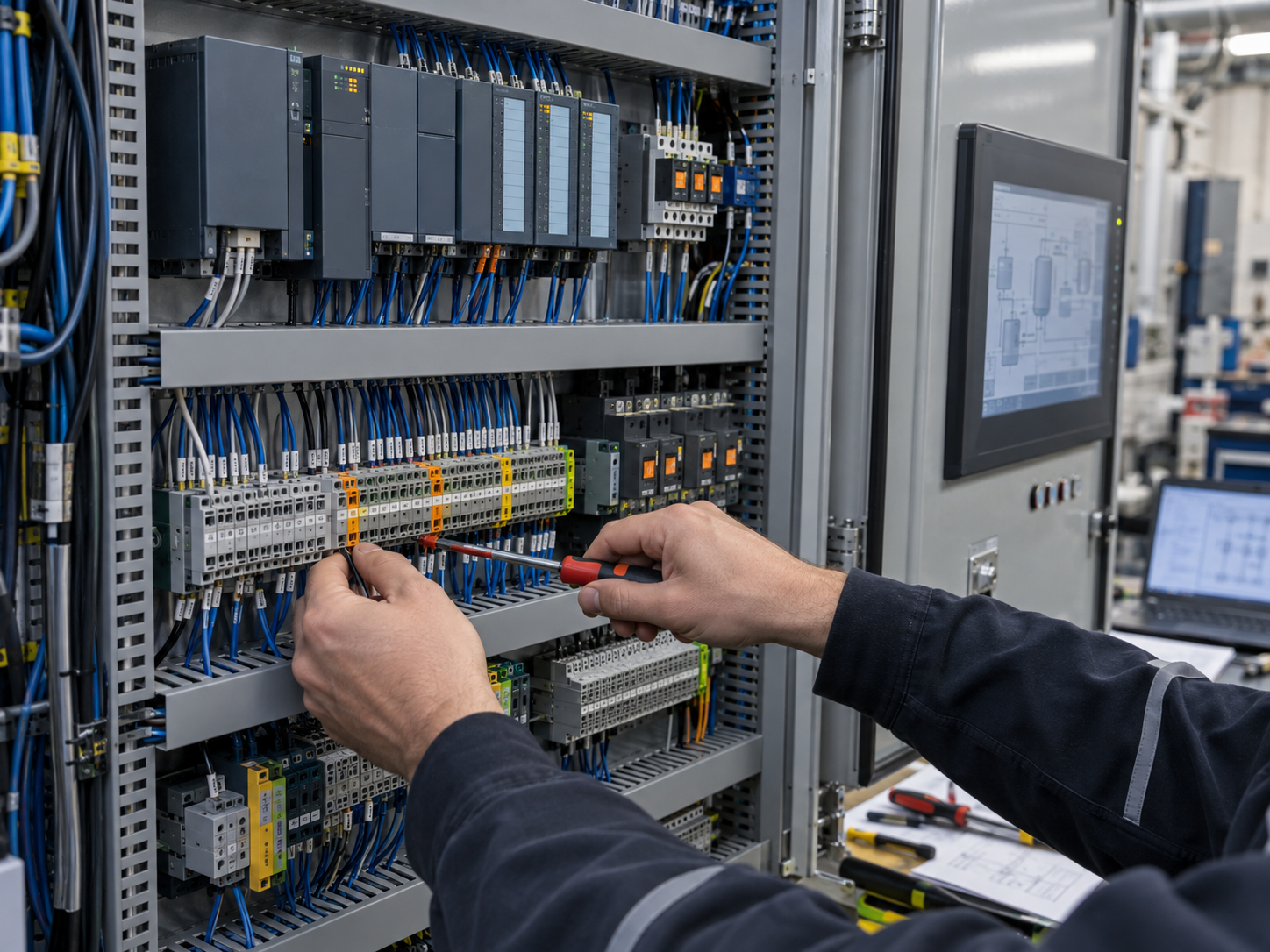 PLC control panel commissioning